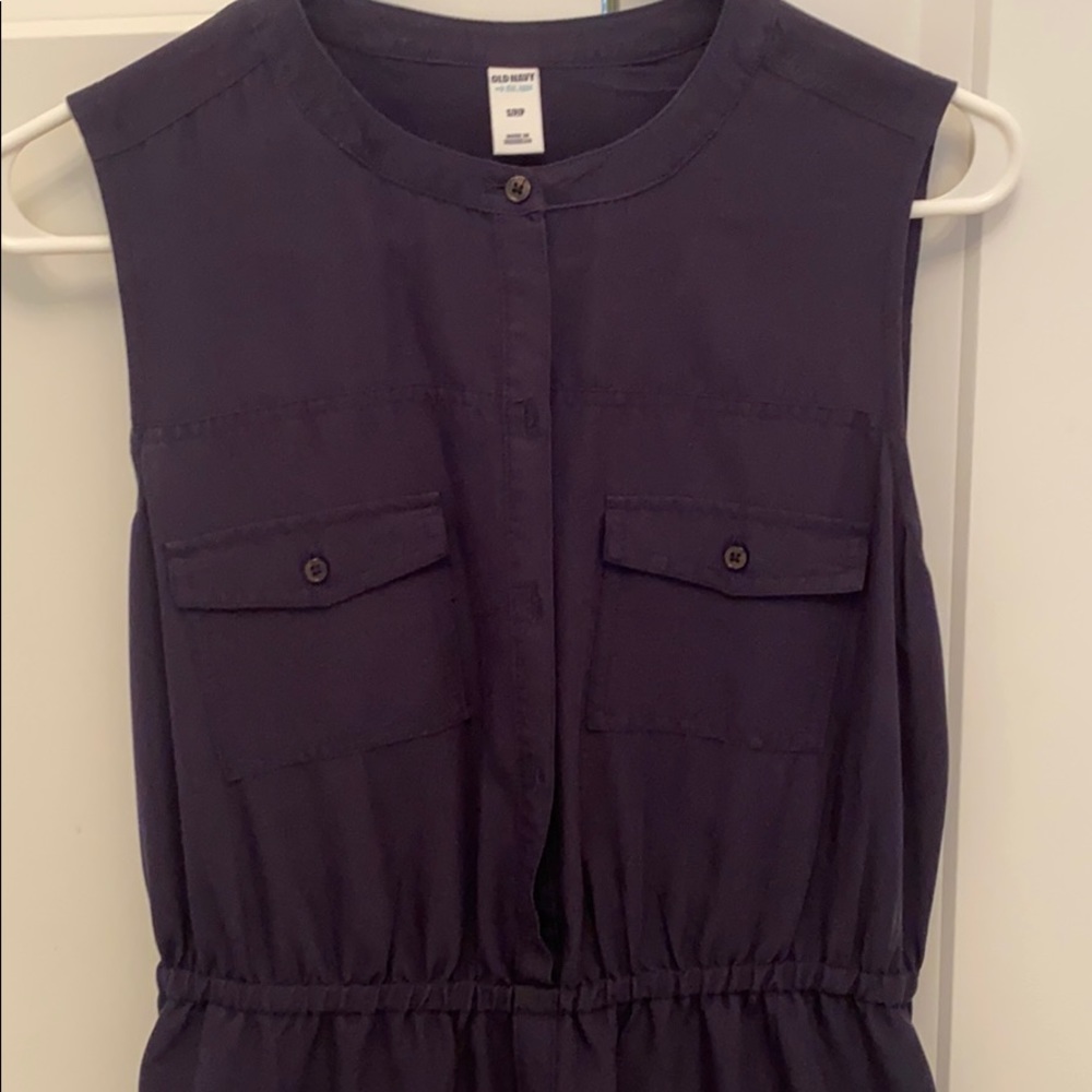 Old Navy Navy Button Front Dress, Small